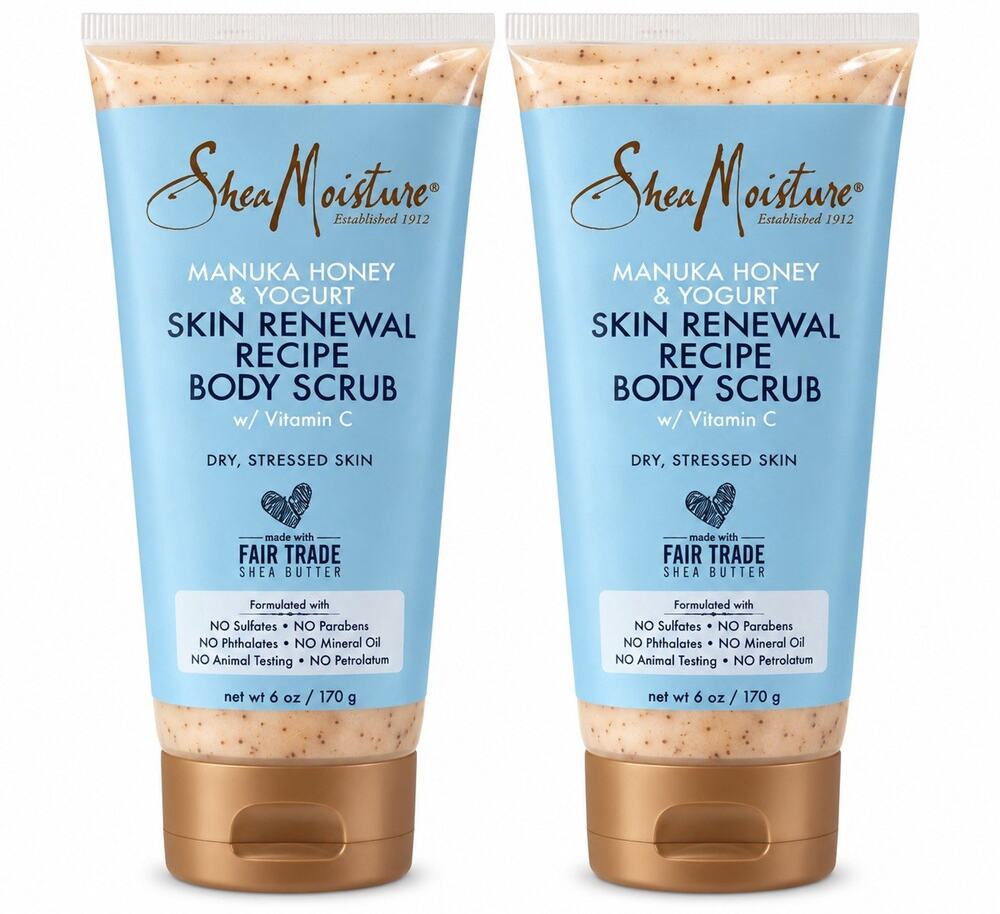 SheaMoisture Manuka Honey Yogurt Skin Renewal Body Scrub Vitamin C 6 oz 2 Pack